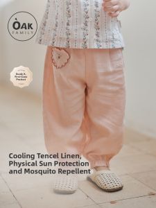 OAK FAMILY | Oak Family Summer Girls Casual Sports Pants Baby Cuffed Children Long Trousers Pink Color Kids Comfortable Breathable Clothes
