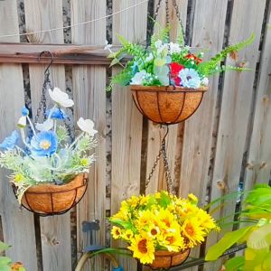 กระถางแขวนตะกร้า กระถางแขวน กระถางต้นไม้ กระถางต้นไม้แบบแขวน กระถาง สายโซ่แบบทนทานแข็งแรง