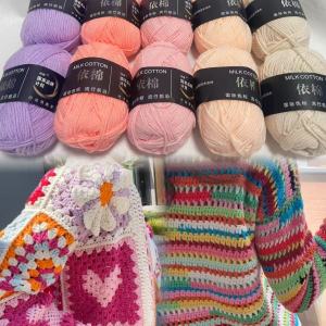 10balls Pink Series Soft Milk Cotton Yarn for Crochet Threads for Knitting Wool DIY Craft Sweater Hat Baby Wool Hand Knitting wh