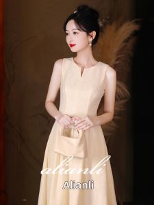 ALIANLI | Luxury High-End Champagne Evening Gown