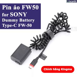 Dummy Type-C FW50 | Pin giả pin ảo pin dummy battery DC Coupler NP-FW50 cho SONY FW50 A6000 a6100 A6300 A6400 A7 A3000 A5000 A6500 A7II A72 A7R2 A7S2 A7S A7R NEX5 NEX6 NEX7 NEX3 A33 A35 A37 A55 RX10 RX1 C3 C5 F3 QX1