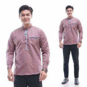 ABHA Baju Koko Pria Dewasa Lengan Panjang Manset Terbaru Motif ABIZAR M L XL
