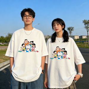 52TOYS | 2026 Summer Doraemons Cartoon Printed Short Sleeve Pure Cotton T-shirt Couple Tees Classic Casual Family Matching Outfits Tops