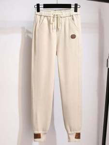 ลำลอง หลวม ผู้หญิง กีฬา กางเกง สินค้าขาตรง กางเกงขายาว สูง เอว กางเกงขายาว ทันสมัย สบาย พลัสไซส์