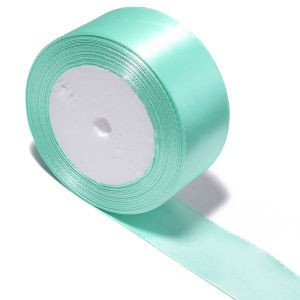 Màu Xanh Bạc Hà Satin Ruy Băng 25 Yards Nhiều Chiều Rộng 0.6-3.8Cm Cho DIY Đám Cưới Tiệc Giáng Sinh Bó Hoa Quà Tặng Gói Trang Trí