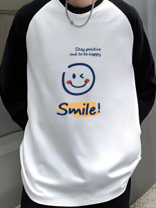 เสื้อยืดคอกลมแขนยาวทรงหลวมสำหรับผู้ชาย ฤดูใบไม้ร่วง/ฤดูหนาว เสื้อเชิ้ตคอโปโลแบบสวมหัว ผ้าโพลีเอสเตอร์ 95% ผ้ายืด 5%