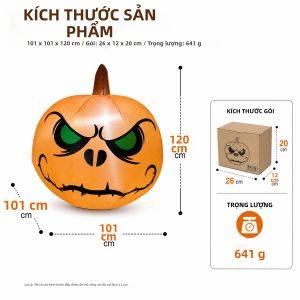 Đồ Trang Trí Ngoài Trời Hình Đầu Bí Ngô Bơm Hơi Chống Thấm Nước Có Đèn LED Kèm Cọc Và Dây Thừng Của Wonflex
