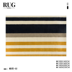 Retro Striped Living Room Carpet Wash-Free Easy Clean Sofa Coffee Table Blanket Bedroom Floor Mat Vintage Style Home Textiles