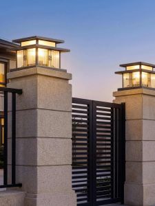 VINCAN | Solar or Electric Outdoor Lantern Column Light Chinese Antique Style