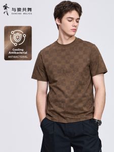 Chessboard Pattern Cool Antibacterial Mens Short Sleeve T-Shirt