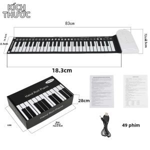 IRIN | IRIN 49 Phím Đàn Piano Kỹ Thuật Số Di Động Silicon Mềm Đàn Organ Điện Tử Midi Bàn Phím Nhạc Cụ Dành Cho Trẻ Em Mới Bắt Đầu Quà Tặng
