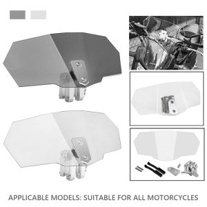 【Local Warehouse】Windshield Extension Kit Universal Motorcycle Windshield Extension Spoiler Windscreen/ Air Deflector for Honda for Yamaha for Suzuki for Kawasaki Motorcycle Smoke Clip on Windscreen Screen Extension Spoiler Wind Deflector Adjustable Winds