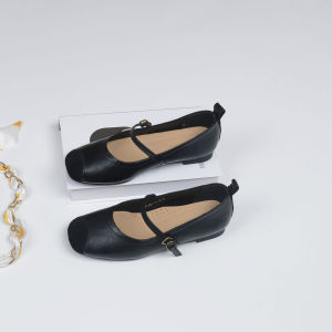 Round Toe Low Heel Soft Sole Flat Shoes for Women Spring Autumn Large Size