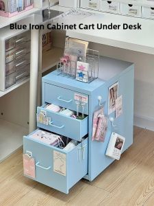 Mobile Drawer Style Iron Art Storage Cabinet under Table Office Workstation Dormitory Shelf File Cabinet Modern Simple Design for Home Office
