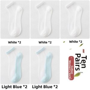 XUANSHU | Invisible Short Cotton Socks Summer Thin No-Show Boat Socks for Women