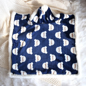 Pet Sleeping Robe Doggie Coat Warm Hooded Blanket Sleeping Bag for Cats And Dogs Pet Bedding Cozy Shoulder Shawl Pet Supplies