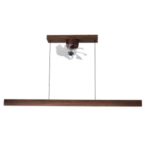 MONS LAMP | Italian Minimalist Retro Linear Walnut Colored Fan Chandelier