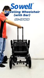 SOWELL ULTRA Lightweight Reclining Travel Wheelchair 16" Seat Carbon Fiber Coated Frame & Shock-Absorbing Wheels [MDA✅]