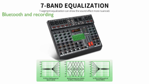 XTUGA LXT8 8 Channel Multipurpose Professional Audio Mixer Support Bluetooth USB MP3 Playback Built in 99 DSP Digital Effect 48V Phantom Power 7band Equalizer Reverb Effect Mixing Console for Bar Party Cafe DJ KTV  Stage Wedding - VMI Direct