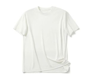 High-End Selected Acetate Fabric Short Sleeve round Neck T-Shirt Mens New Summer Moisture Wicking Quick Dry Solid Color Top