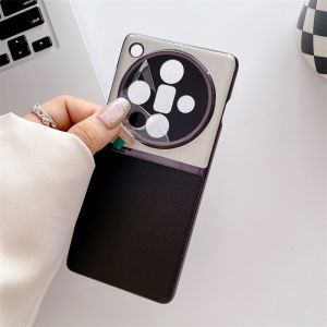Case for OPPO Find X7 Ultra Vacuum Plating Frame Contrast PU Leather Phone Back Cover Camera Full Package Protection Non-staining Fingerprints Anti-drop Shockproof Protective Case