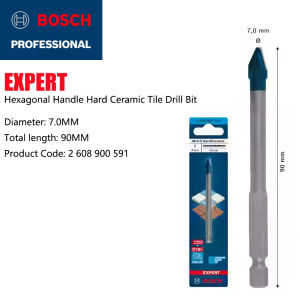 Bosch | Heavy Duty Bosch Expert Tile Drill Bit Hex Shank Wear-Resistant Tip Precise Hole Drilling For Bathroom Floor Tile Installation