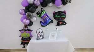 On The Go Mall Halloween party decoration balloon set ghost party skull pull flag spiral pendant props balloon