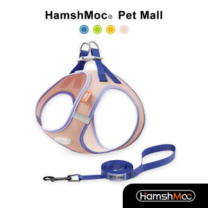 HamshMoc Anti-Pull Dog Harness And Leash Set Adjustable Breathable Pet Harness Durable Dog Lead Rope With Easy Control Handle For Small Medium Dogs