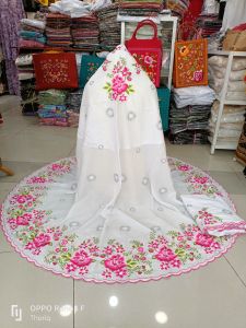 Mukena Bordir Suji Mawar Keliling Bahan Katun Paris Bukittinggi