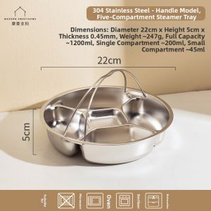 MODERN SWEETHOME | 3-Compartments Stainless Steel Steaming Plate