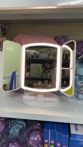 【Giao hàng nhanh】Gương Trang Điểm Đèn LED Để Bàn Gấp Gọn Tiện Ích Cao Cấp Sang Trọng Có 3 Chế Độ