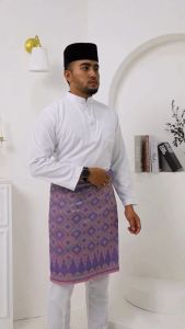 Baju Melayu Sepasang Dewasa & Budak Brand Sempurna Warna White Slim Fit Cotton Baju Raya / C012BM