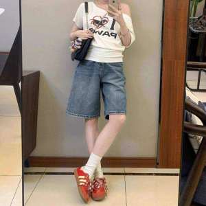 Retro High-Waist Loose Jeans Shorts