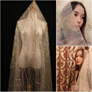 Sequin mesh fabric gold silver white black pink fabric flash yarn wedding background cloth yarn sequins