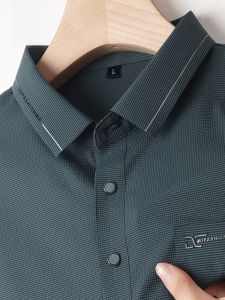 ROMON | Lormen Ice Silk Short Sleeve Polo Shirt Mens Summer Thin Casual Turn-down Collar T-shirt Fashionable Urban Loose Fit Business Casual Top