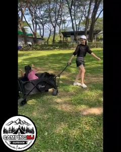 รถเข็น Vidalido Outdoor Folding Wagon รูปแบบแคมป์ปิ้ง รถเข็นเหล่า รถเข็นสีดำ