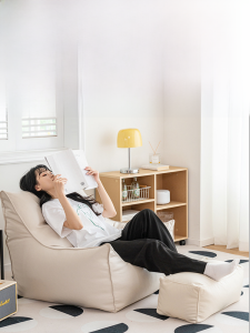 โซฟาผ้าไนลอนดิจิตอลแบบนอนสบาย สไตล์บ้านพัก กางเกงขาสั้น โซฟาแบบนอนสบาย สไตล์เรียบง่าย ป้องกันน้ำได้ ไม่ต้องประกอบ