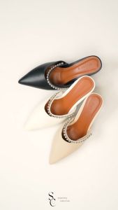 SEPASANG COLLECTION Zevaa Mules Wanita Heels Hak 5 Cm