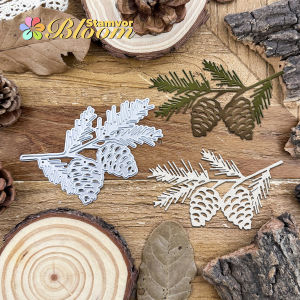 original Winter Christmas Pine Branches and Pine Cones Leaves Metal Cutting Dies Scrapbooking Decorative Embossing
