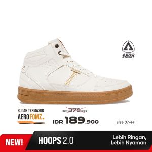 Aerostreet 37-44 Hoops High 2.0 Off White Off White Gum - Sepatu Sneakers Casual