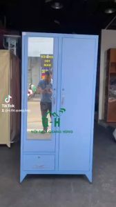 TỦ SẮT 2 CÁNH TĨNH ĐIỆN CAO CẤP - SẮT DÀY DẶN CỨNG CÁP