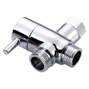 Van Chuyển Hướng 3 Chiều ABS Đầu Nối Chữ T Mạ Crôm Bộ Chuyển Đổi Vòi Sen Van Phân Phối Nước G1/2 Inch Cho Vòi Nước Và Bộ Lọc Nước.