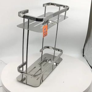 Kệ ngang nhà tắm nhà bếp hàng loại 1 dày chất liêu 100% SUS Inox 304 hai tầng cao cao cấp sáng bóng bền đẹp