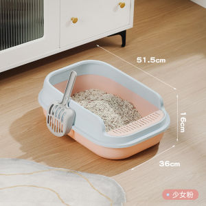Large Open-Style Cat Litter Box Full Open Toilet Cat Poop Tray Cat Sand Pan for Kittens Splash Proof Cat Bathroom Supplies