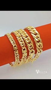 [VJ]316L Bracelet "Lipan" IP Gold Titanium Steel Bracelet Width 7mm - 13mm <Rantai Tangan Bangle> STS16