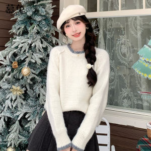 Áo len nữ MUTU bằng cotton mềm mại rộng rãi dáng nhỏ - mùa thu