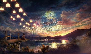 500/1000/1200/2000PCS Jigsaw Puzzle Nighttime Firework Girl Scene For Adults Great Weekend Relaxation And Family Fun