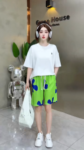 DH HOME กางเกงขาสั้นผู้หญิงเเฟชั่นใหม่ พิมพ์ลายกราฟิก สีสันสดใส ขนาดฟรีไซร์ เนื้อผ้าดีระบายอากาศได้ดี เหมาะกับฤดูร้อน ราคาสุดพิเศษ สินค้าพร้อมจัดส่งQC-DK8027