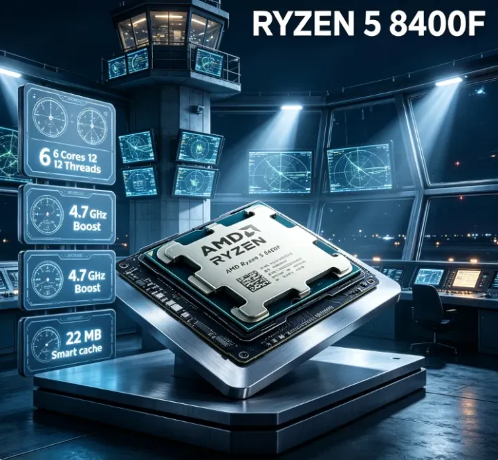 AMD | DDR5 High Speed Memory Support AMD Ryzen 5 8400F CPU 6 Core 12 Thread 4.7GHz AM5 Desktop Gaming Processor No Cooler