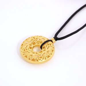 Chow Sang Sang 周生生 999.9 24K Pure Gold Cultural Blessings Blossomed Lotus Flowers Necklace for Women & Men 70cm 90505Z Price-by-Weight